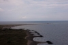 Aussicht vom Leuchtturm aus Ã¼ber die Landzunge die sich ins Meer erstreckt. Links die Nordsee, rechts die Ostsee.